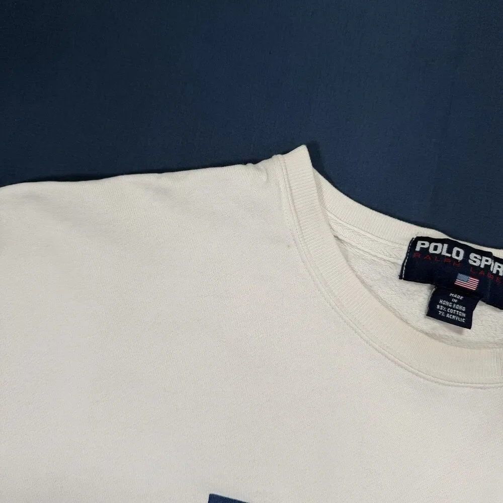 Vintage Polo Sport Ralph Lauren USA Flag Sweatshirt Oversized Size Large - Picture 5 of 7